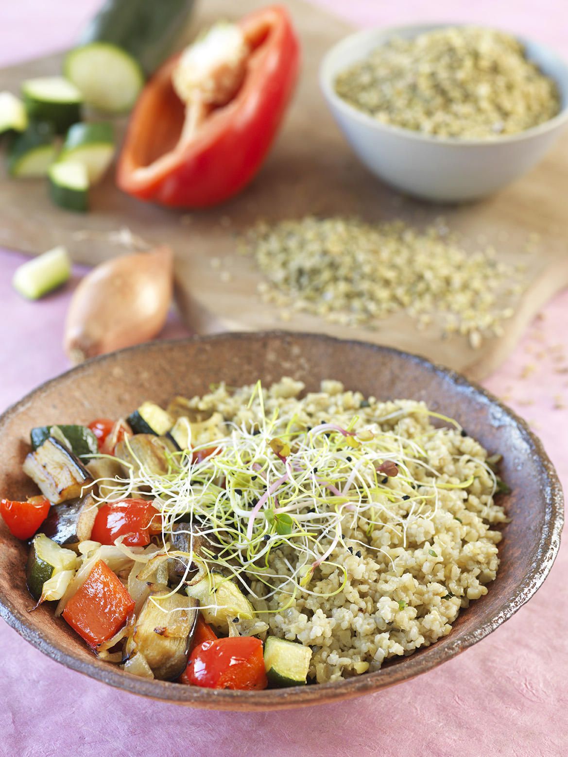 Salade de freekeh aux légumes d’été Salade de freekeh aux légumes d’été