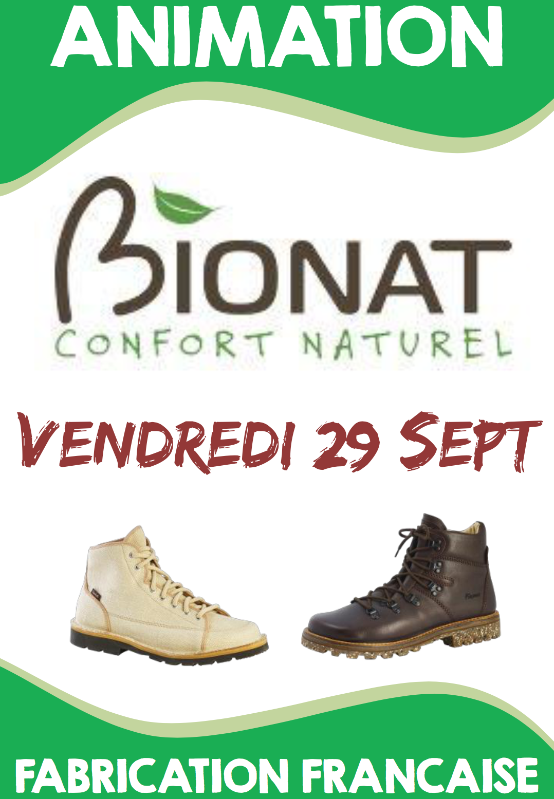 Chaussures Bionat à découvrir vendredi 29 septembre