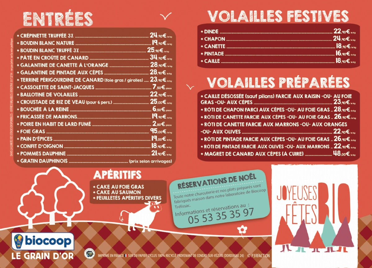 PENSEZ À RÉSERVER VOS PRODUITS DE FESTIFS